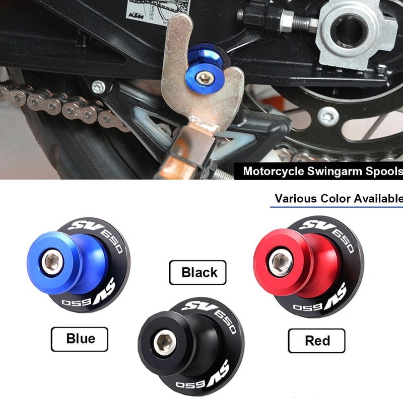 FREAXLL 2pcs M8*1.5 Motorcycle Swing Arm Sliders Spools Fit with S-uzuki SV650 SV 650 SV650X SV650S V-strom DL650 DL1000 (Blue) - Image 2
